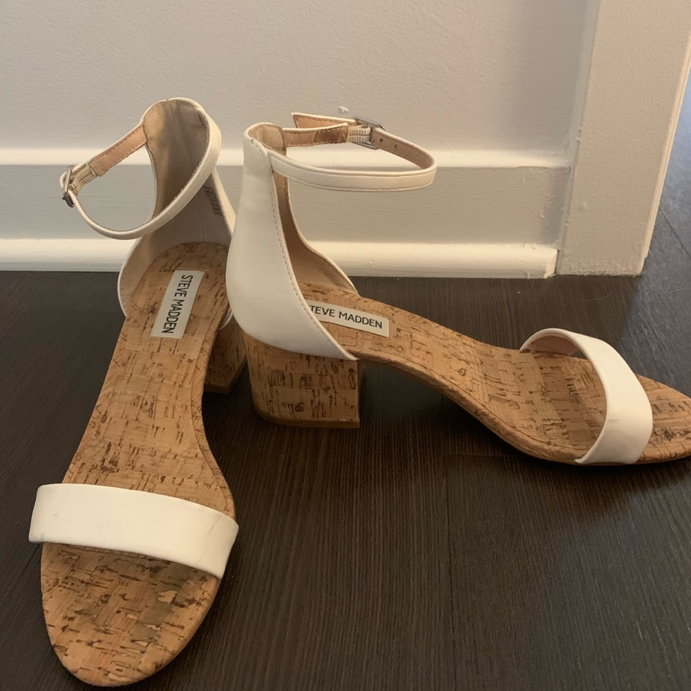 White Steve Madden Irenee Heeled Sandal
